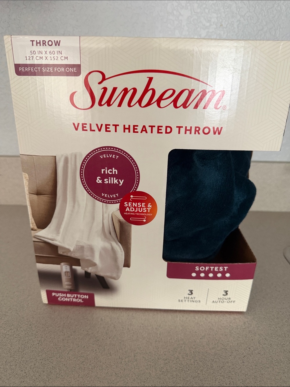 Never Opened: Velvet Heated Throw